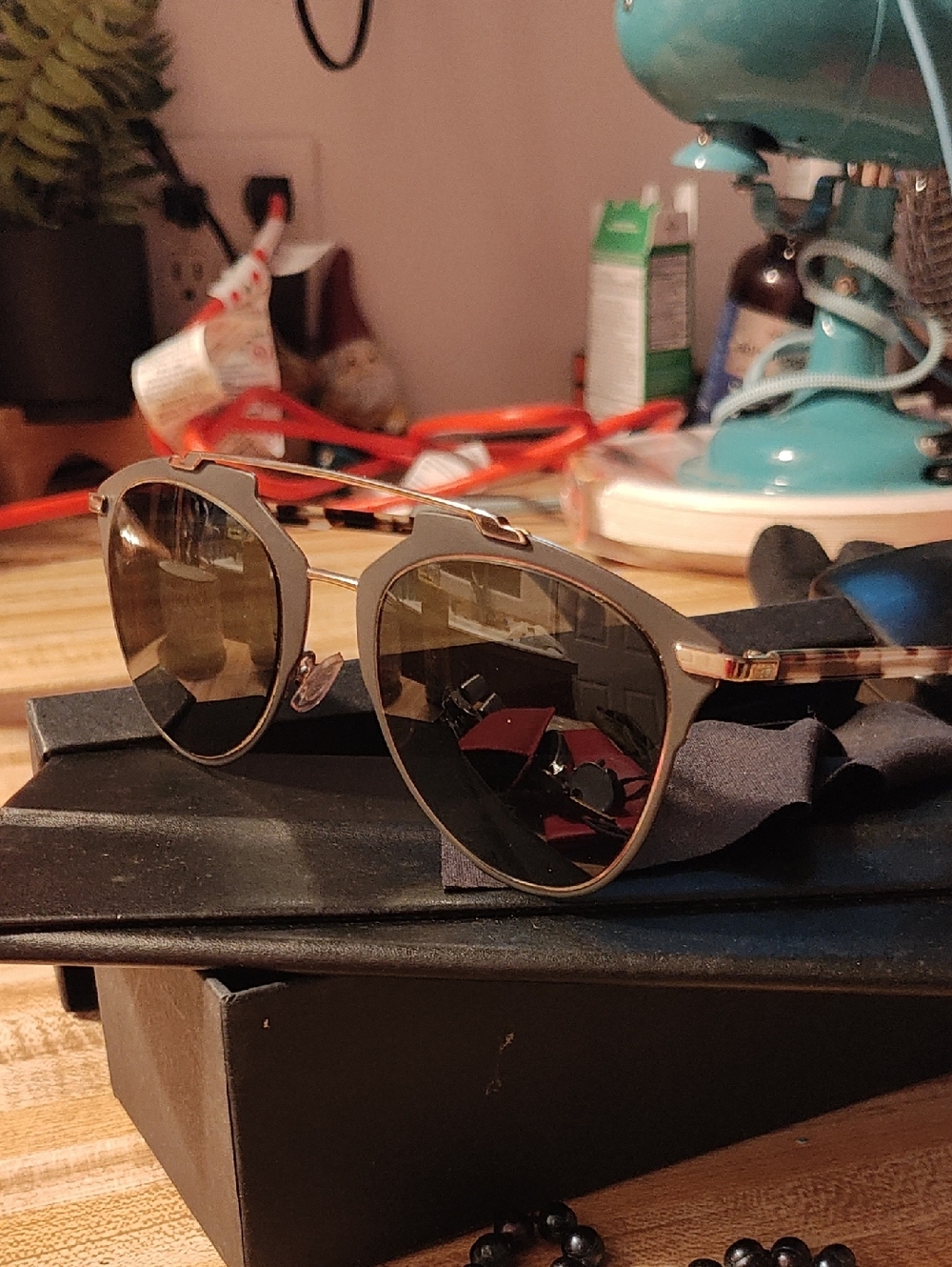 Dior SoReal Sunglasses Gray Lens Tortoise &Gold Wire Frame NEW Italy